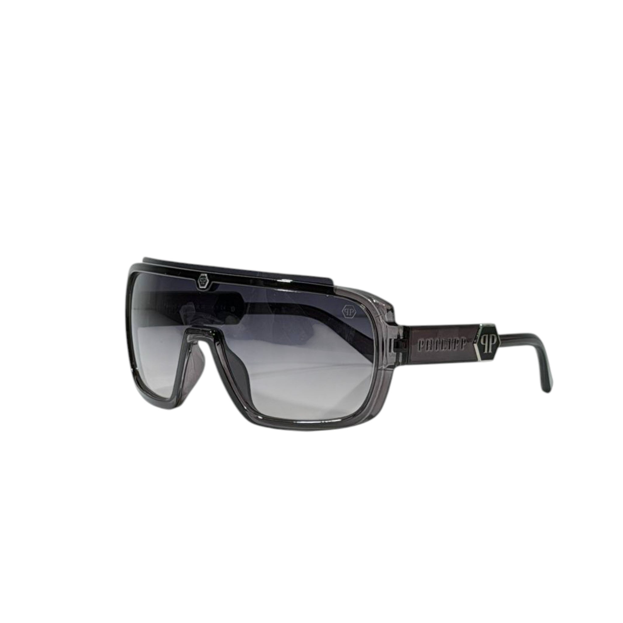 🕶️ Philipp Plein Oversized Shield Sunglasses – Smoke Grey Edition