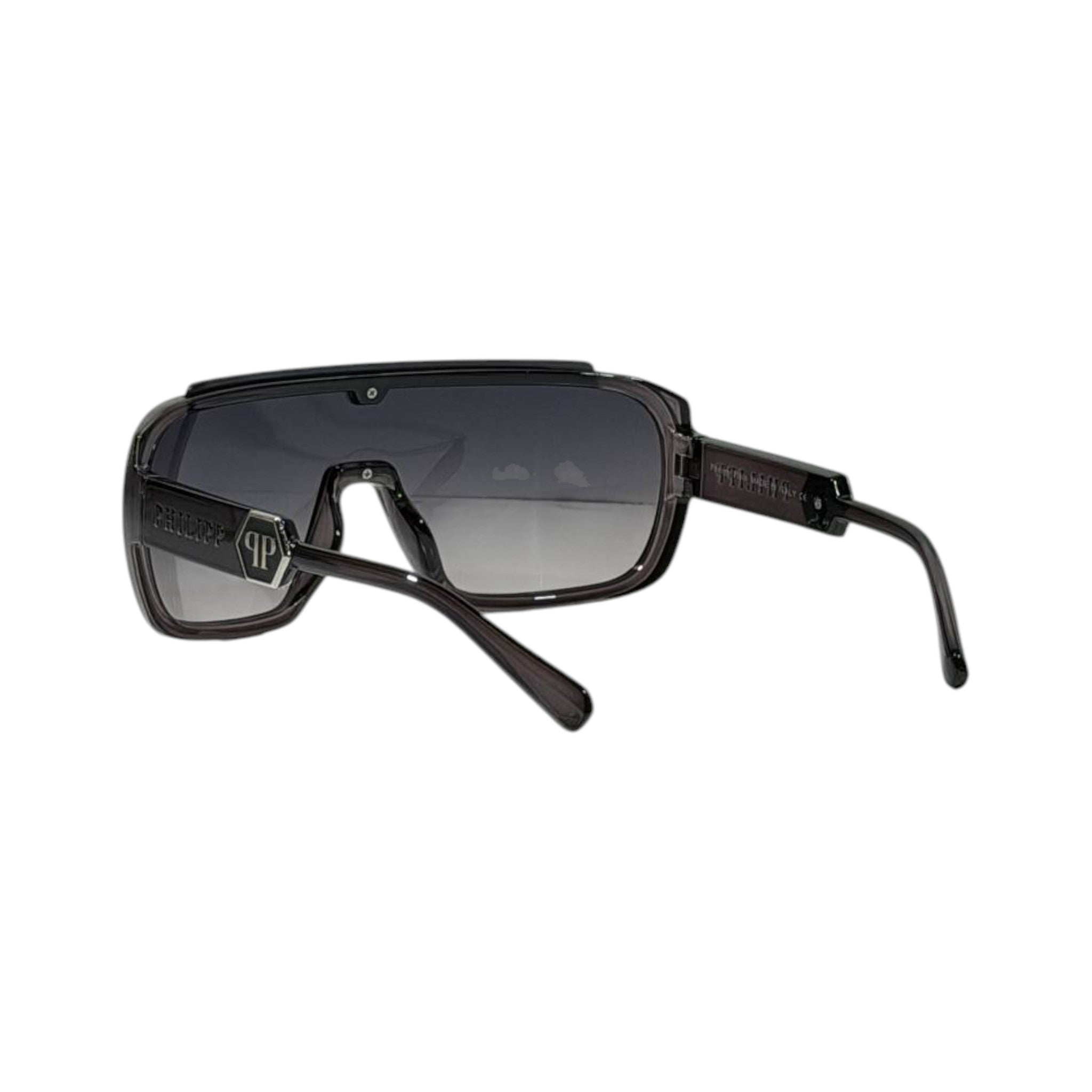 🕶️ Philipp Plein Oversized Shield Sunglasses – Smoke Grey Edition