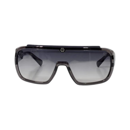 🕶️ Philipp Plein Oversized Shield Sunglasses – Smoke Grey Edition