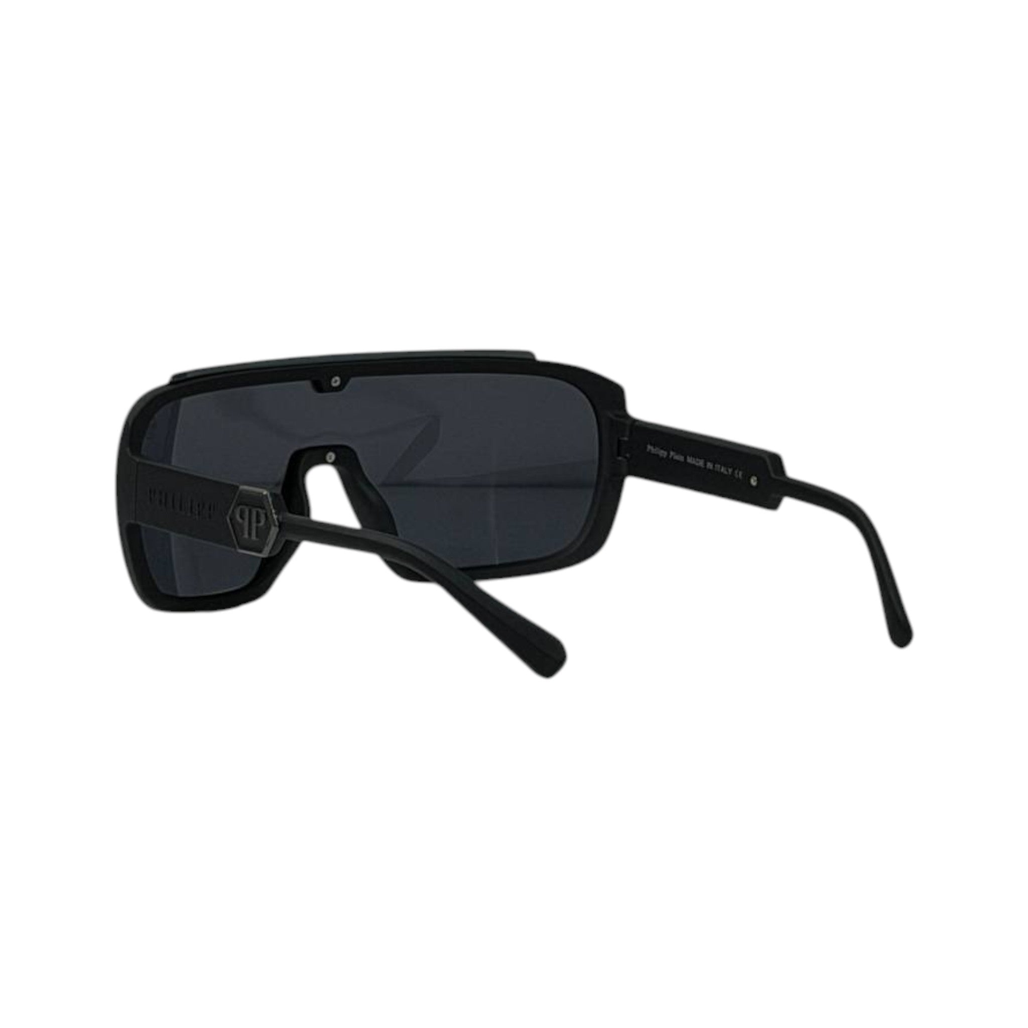 🕶️ Philipp Plein Oversized Shield Sunglasses – Matte Black Edition