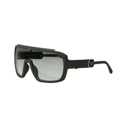 🕶️ Philipp Plein Shield Sunglasses – Olive Green Luxury Edition