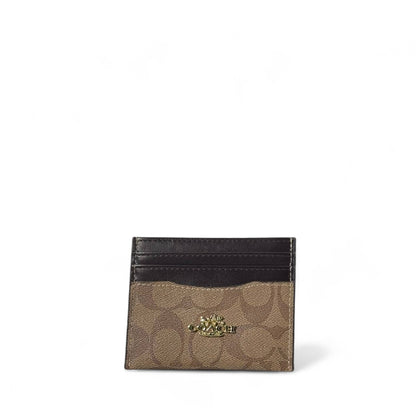Coach Signature Canvas Card Holder – Classic Brown Elegance 👜✨