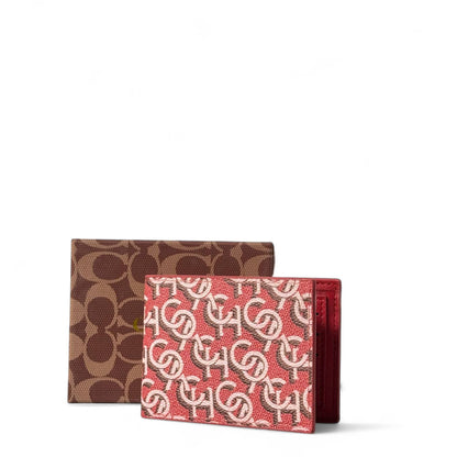 Coach Signature Monogram Wallet – Red Edition ❤️✨