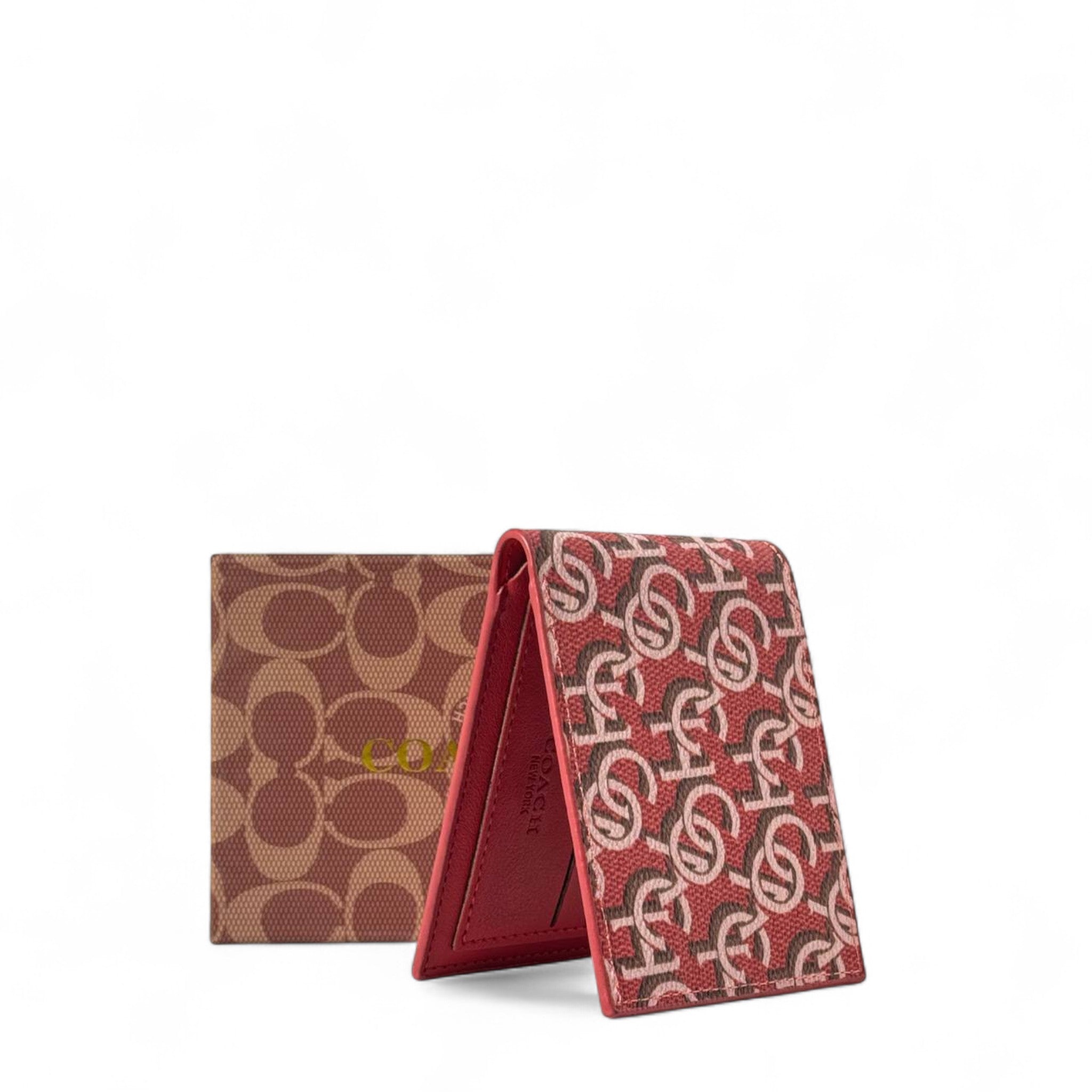 Coach Signature Monogram Wallet – Red Edition ❤️✨