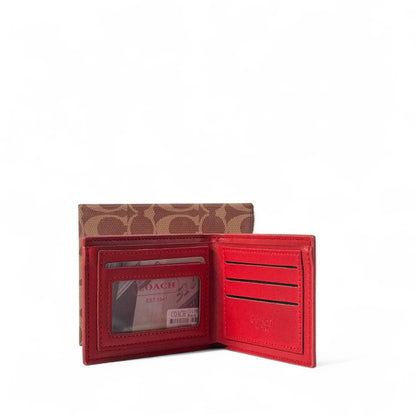 Coach Signature Monogram Wallet – Red Edition ❤️✨
