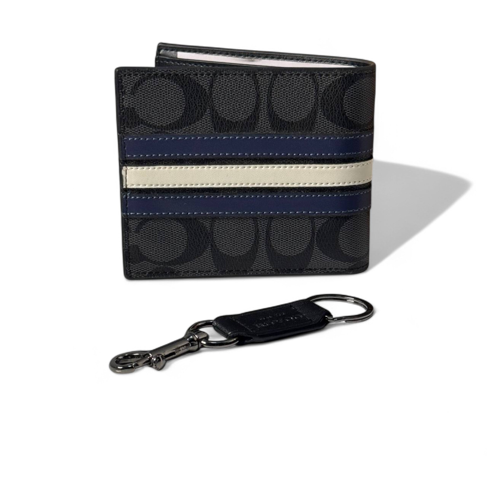 Coach 3-Piece Signature Gift Set – Wallet, Card Holder & Key Ring 🎁🖤