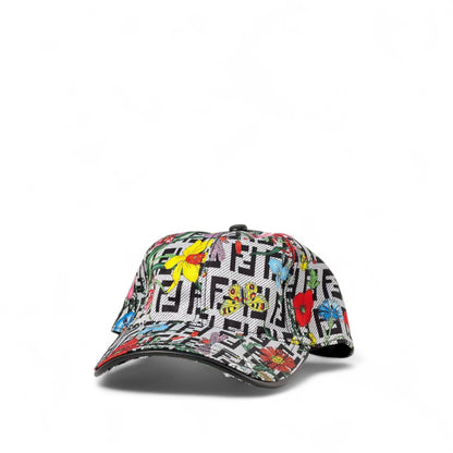 🌸 Fendi-Inspired Floral FF Cap – Bloom Loud, Wear Proud 🧢🦋