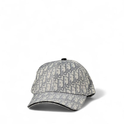 🩶 Dior-Inspired Grey Monogram Cap – Subtle Luxury, Timeless Style 🧢✨