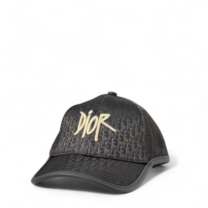 🖤 Dior-Inspired Gloss Black Cap – Gold Embroidered Power 🧢✨
