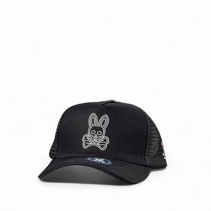 🖤 Black Psycho Bunny Trucker Cap – Street Cool Classic 🧢🐰