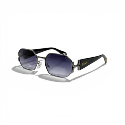 Chloé Hexagon Sunglasses – Black & Silver Luxury Designer Eyewear 🕶️✨