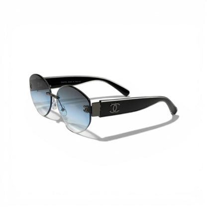 Chanel CC Rimless Gradient Sunglasses – Black Luxury Designer Eyewear 🕶️✨