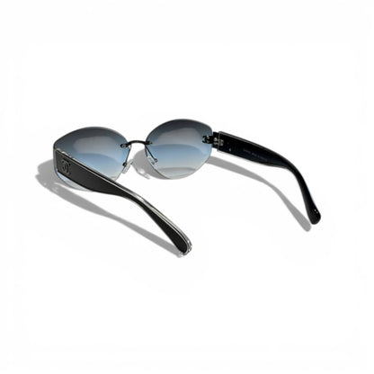 Chanel CC Rimless Gradient Sunglasses – Black Luxury Designer Eyewear 🕶️✨