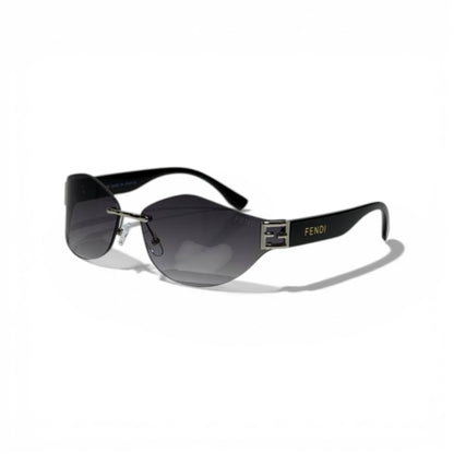 Fendi Rimless Shield Sunglasses – Black Luxury Designer Eyewear 🕶️✨