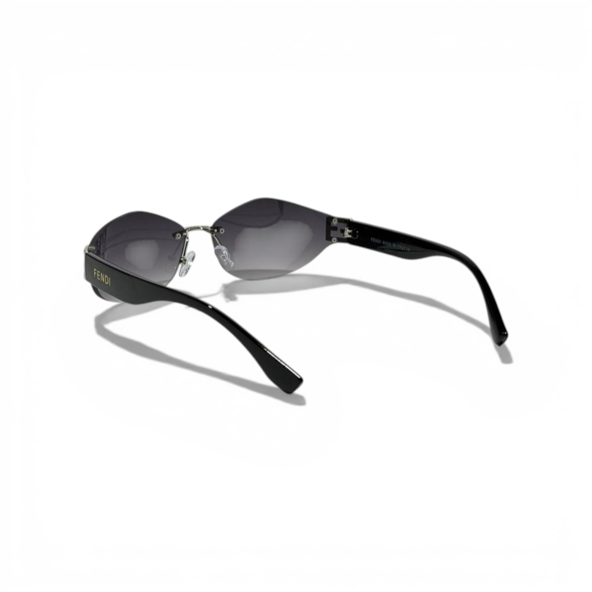 Fendi Rimless Shield Sunglasses – Black Luxury Designer Eyewear 🕶️✨