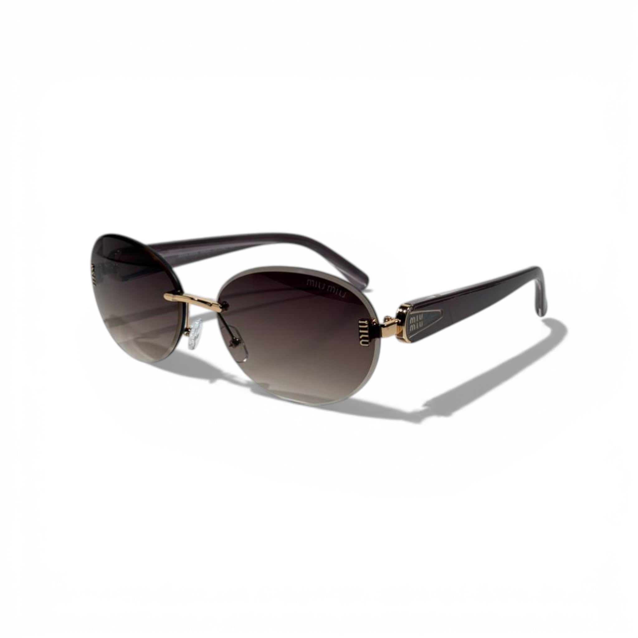 Miu Miu Rimless Aviator Sunglasses – Brown Gradient Luxury Designer Eyewear 🕶️✨