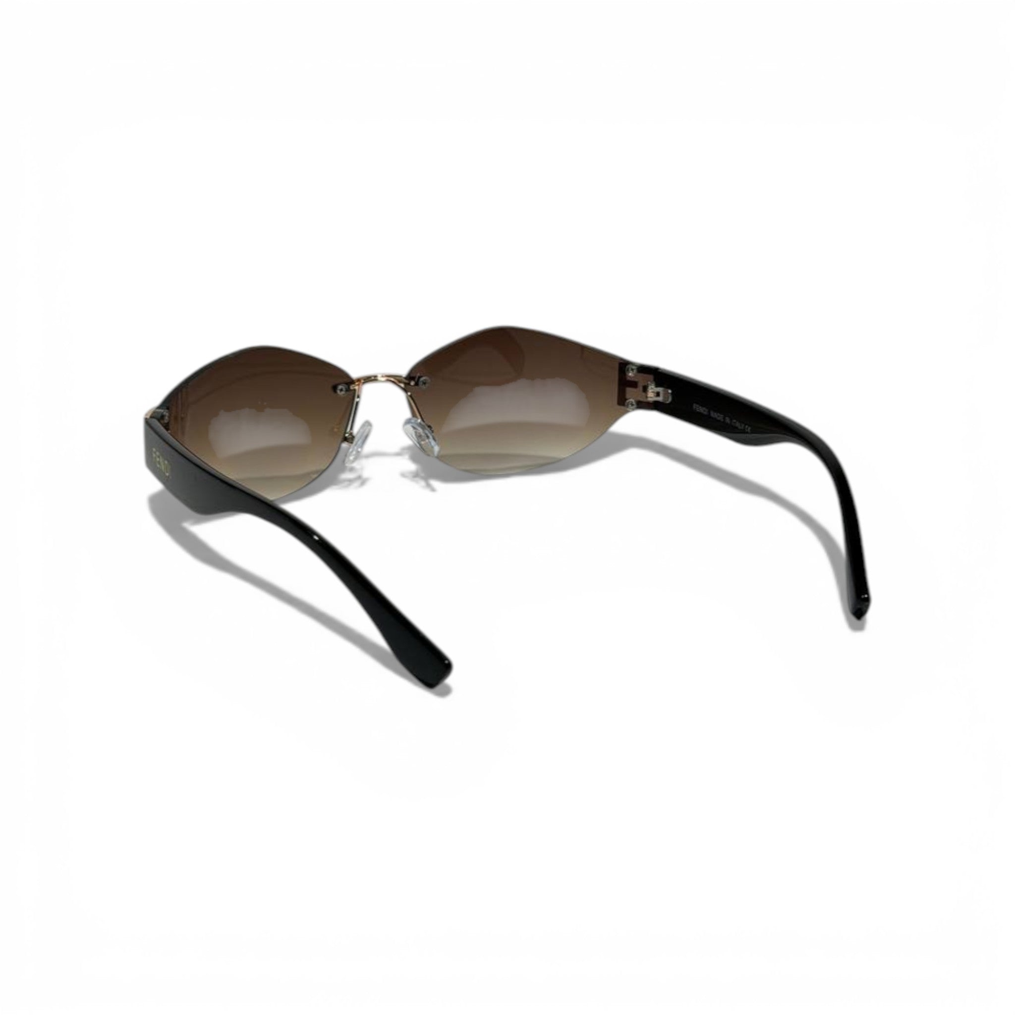Fendi Rimless Shield Sunglasses – Brown Gradient Luxury Designer Eyewear 🕶️✨