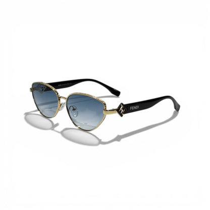 Fendi FF Round Sunglasses – Gold Frame Blue Gradient Luxury Eyewear 🕶️✨