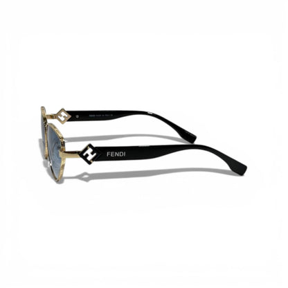Fendi FF Round Sunglasses – Gold Frame Blue Gradient Luxury Eyewear 🕶️✨