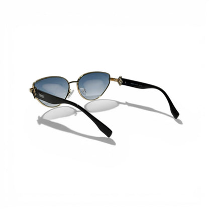Fendi FF Round Sunglasses – Gold Frame Blue Gradient Luxury Eyewear 🕶️✨