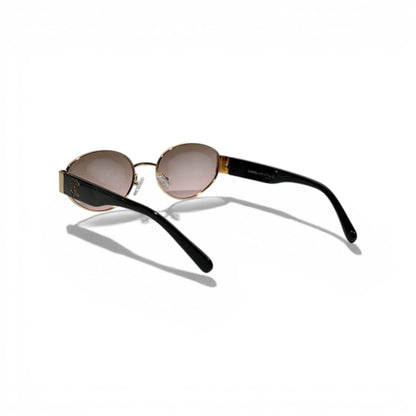Chanel CC Round Sunglasses – Gold Frame Pink Gradient Luxury Eyewear 🕶️✨