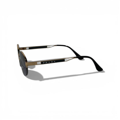 Prada Round Metal Sunglasses – Gold Frame Grey Gradient Designer Eyewear 🕶️✨