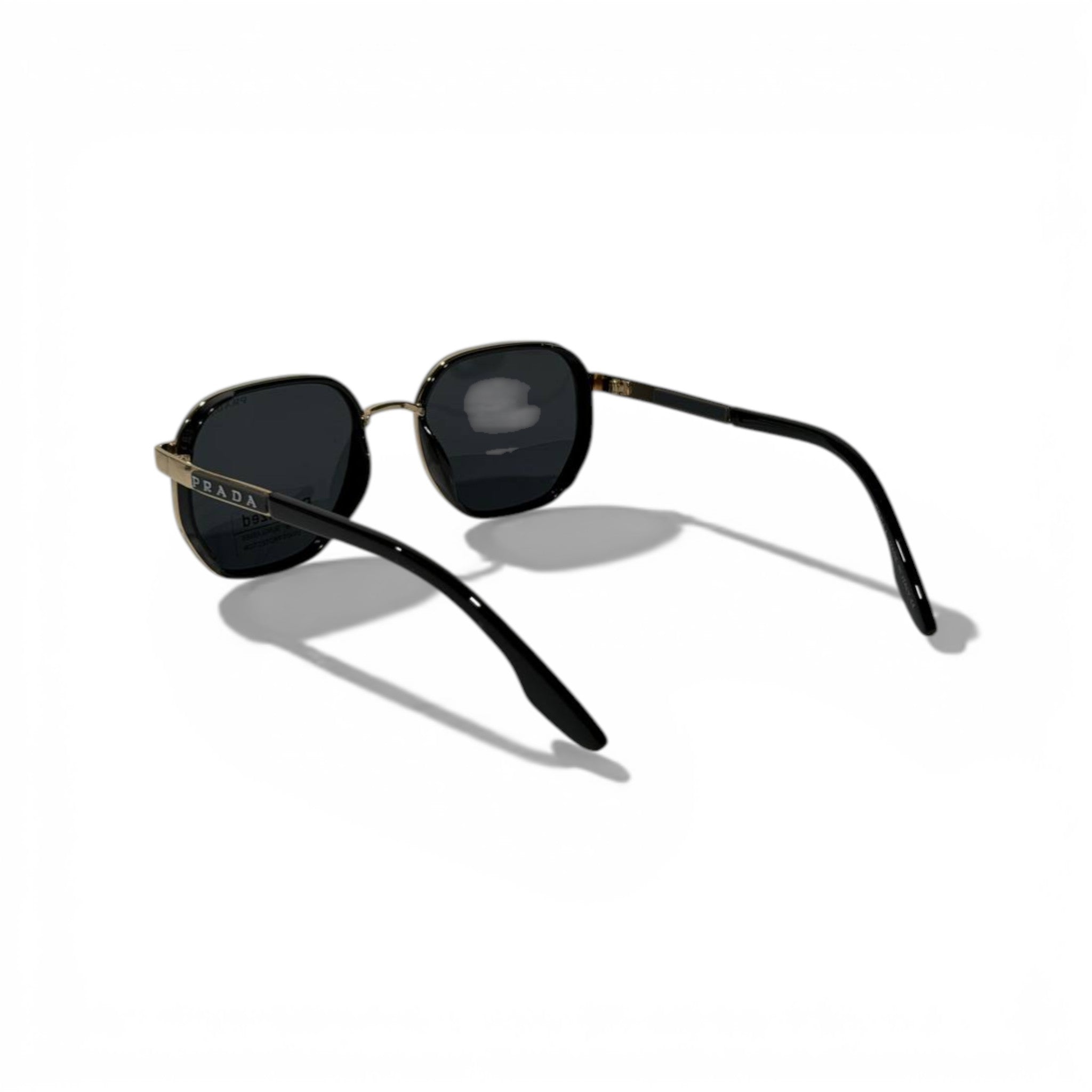 Prada Polarized Round Sunglasses 🕶️💎 | Black & Gold Luxury Designer Shades 😎🔥 Premium Fashion