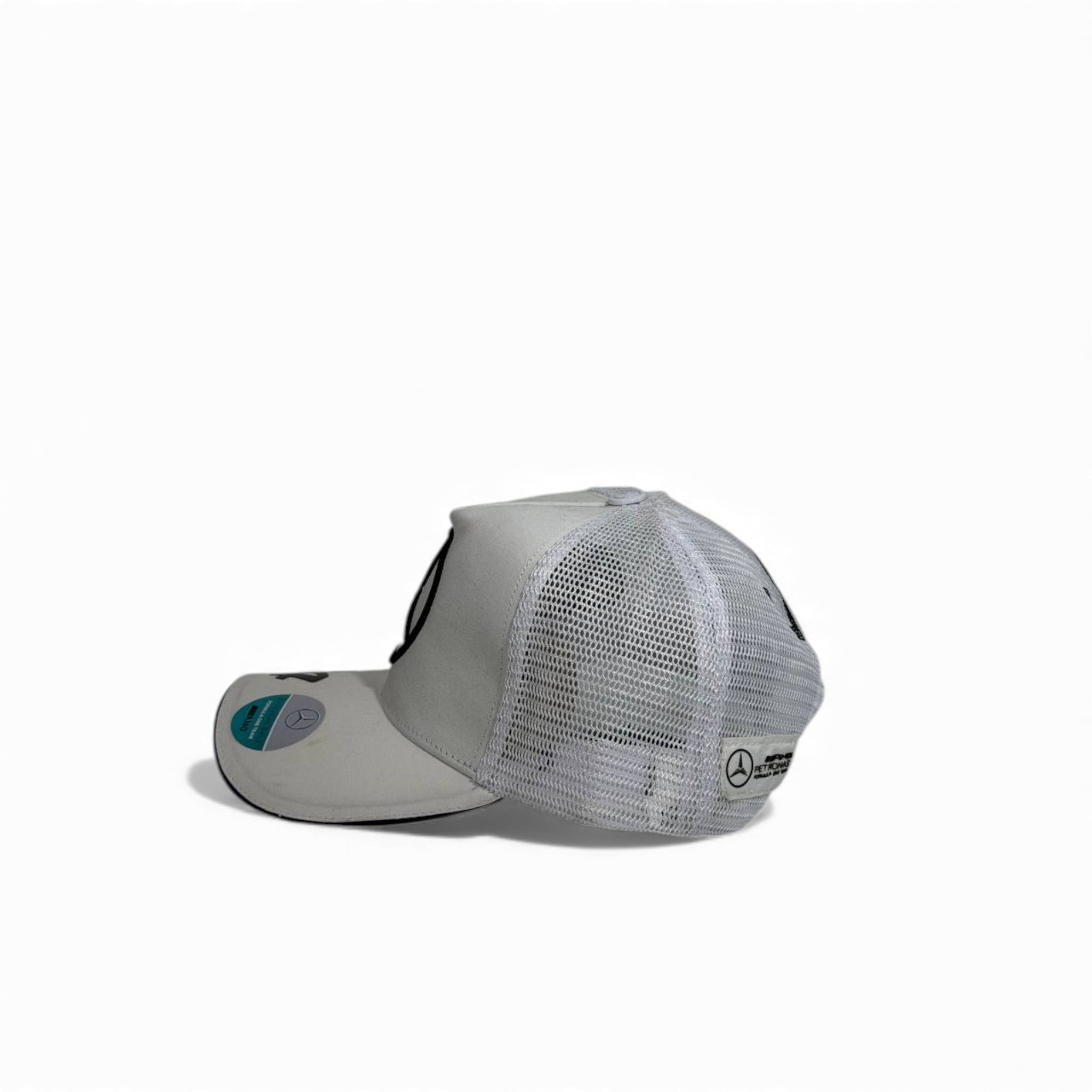 🧢 Mercedes-Benz White Mesh Trucker Cap – Classic Star Logo Edition
