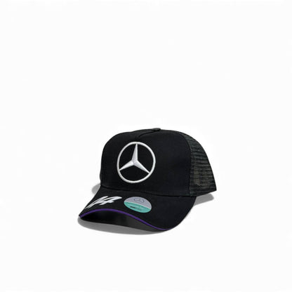 🧢 Mercedes-Benz Black Mesh Trucker Cap – Classic Star Logo Edition