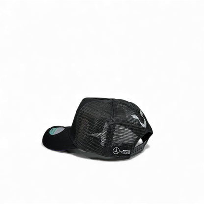 🧢 Mercedes-Benz Black Mesh Trucker Cap – Classic Star Logo Edition