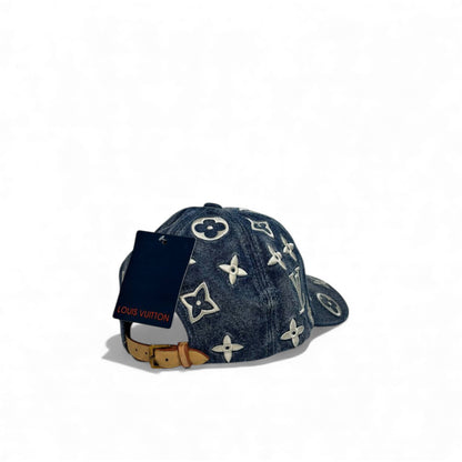 🧢 Louis Vuitton Monogram Blue Denim Cap – Iconic Luxury Edition