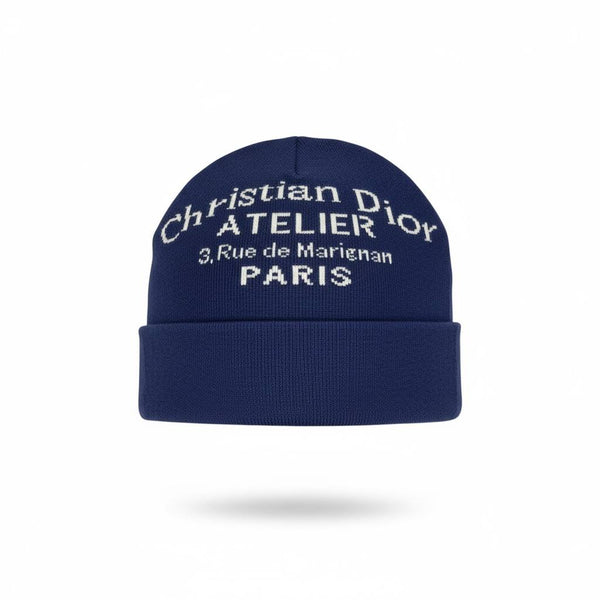 🧢 Dior Atelier Navy Paris Beanie – Premium Winter Luxury