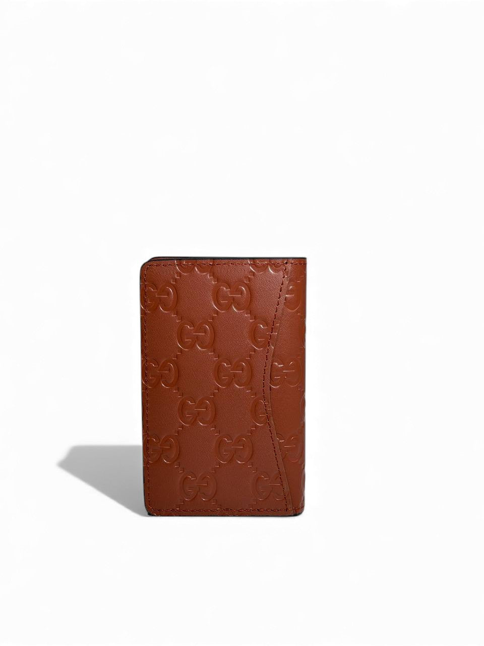 Gucci Brown Embossed Leather Card Holder 🤎✨ | Compact Luxury Wallet | Unisex