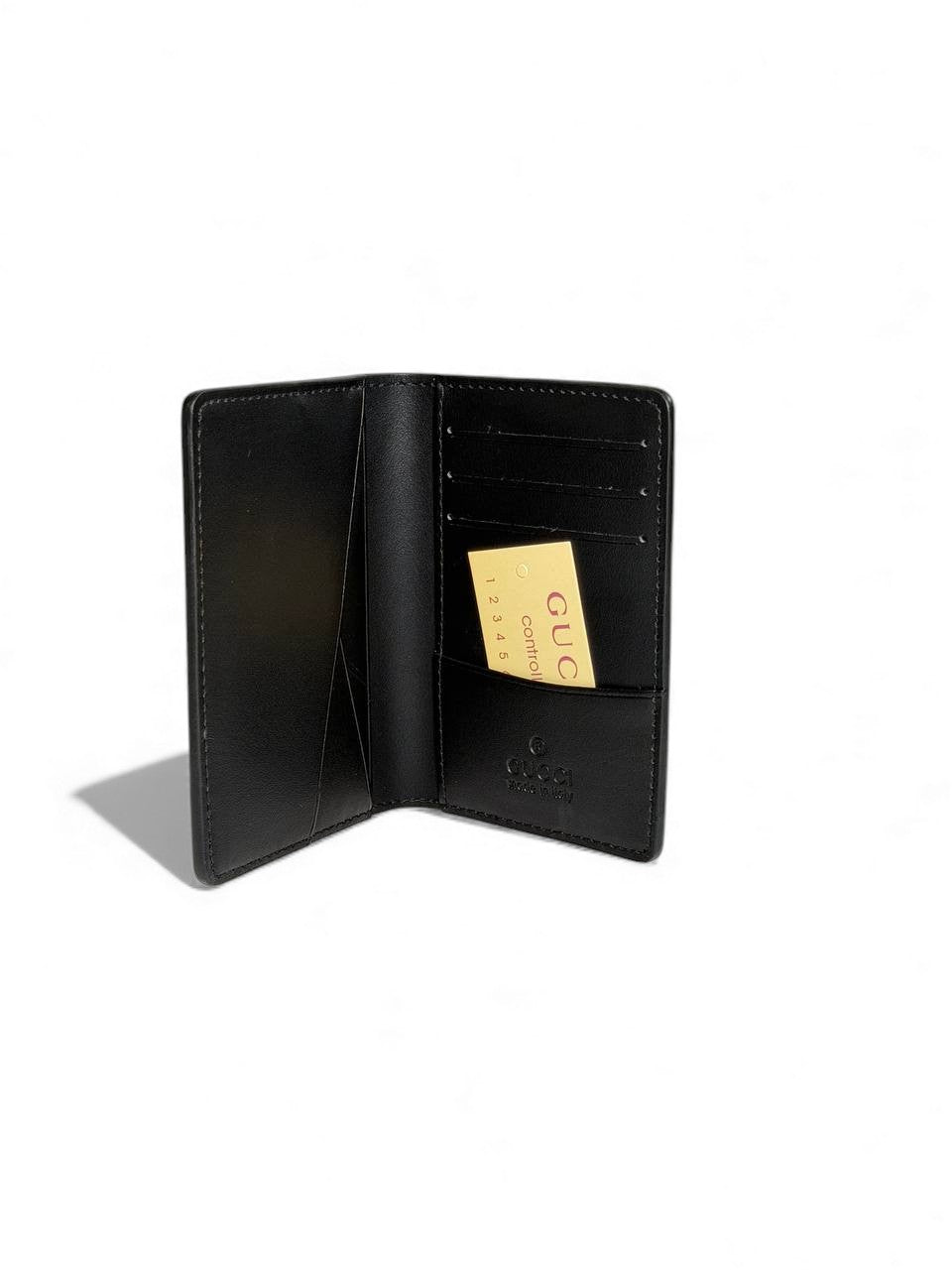 🖤 Gucci Black Embossed Leather Card Holder | Luxury Minimalist Wallet ✨