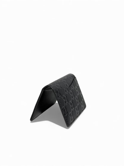 🖤 Gucci Black Embossed Leather Card Holder | Luxury Minimalist Wallet ✨
