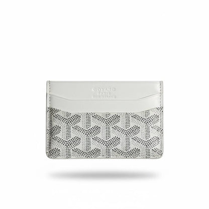 🤍 Goyard White Monogram Card Holder | Luxury Slim Leather Wallet