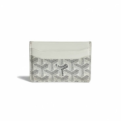 🤍 Goyard White Monogram Card Holder | Luxury Slim Leather Wallet