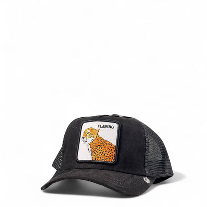 🧢 Flaming Cheetah Trucker Cap – Fast, Fierce, and Fearless
