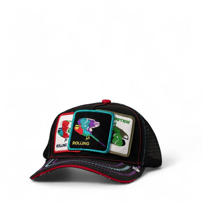 🧢 Rolling Parrots Trucker Cap – Wild Colors, Free Vibes