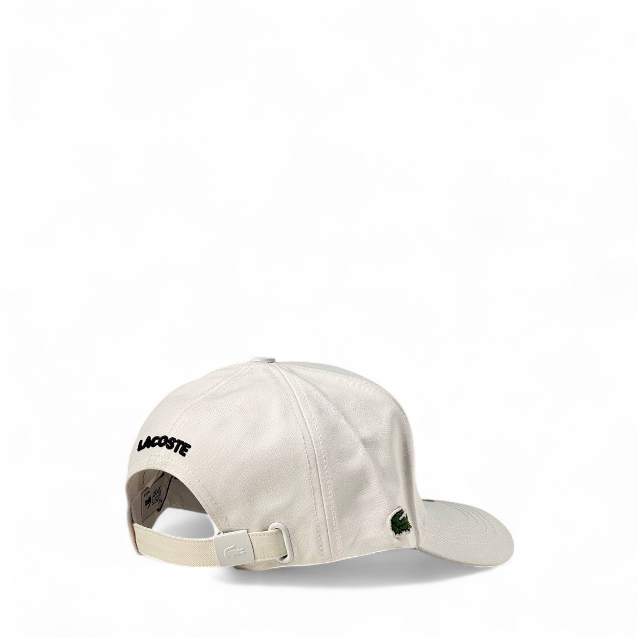 🤍 Lacoste Signature Croc Cap – Off-White Elegance with an Edge