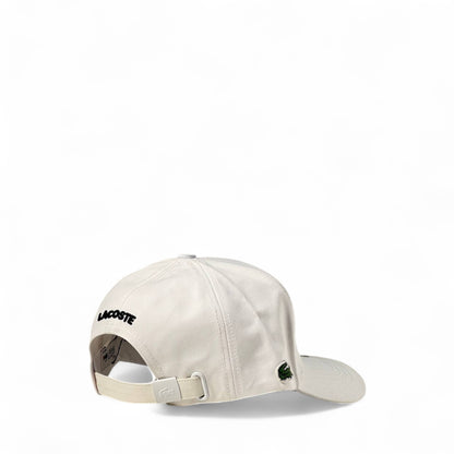 🤍 Lacoste Signature Croc Cap – Off-White Elegance with an Edge