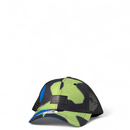 🧢 Quiksilver Green Camo Trucker Cap – Surf Meets Street Utility Style