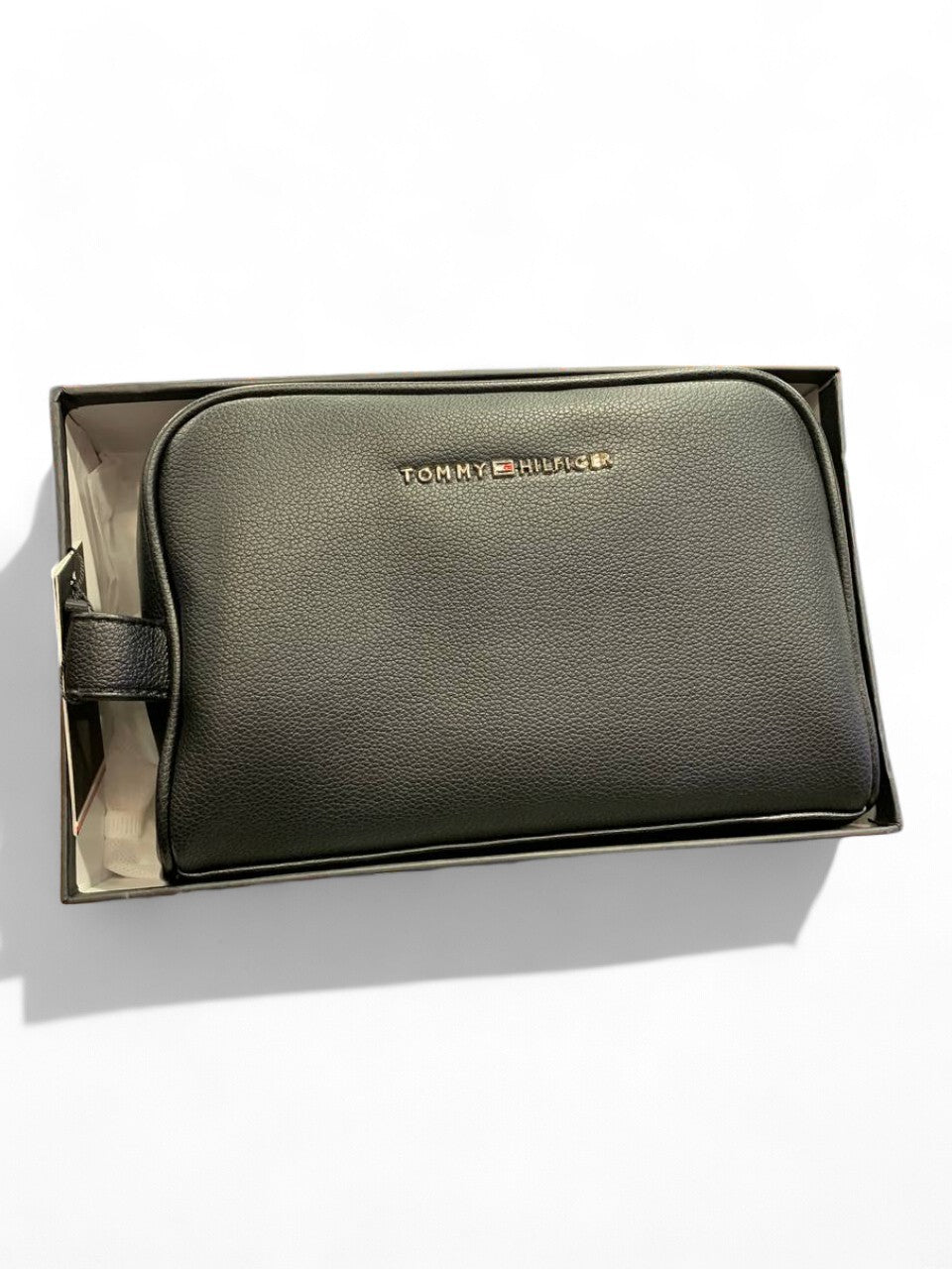 Tommy Hilfiger Minimalist Black Leather Pouch