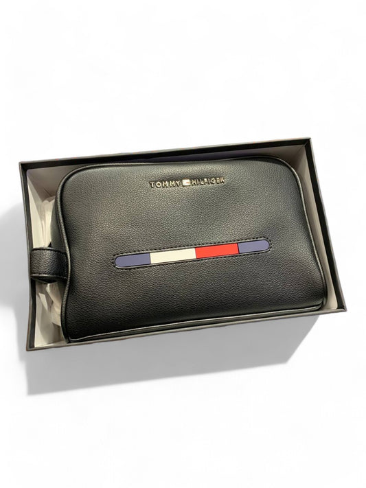 Tommy Hilfiger Black Leather Pouch