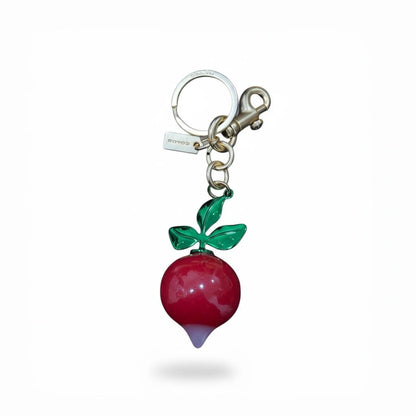 🥬 COACH Radish Bag Charm Keychain – Playful Designer Vegetable Charm 🍒✨