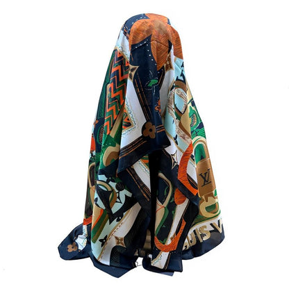 🌿 Louis Vuitton Artistic Monogram Scarf & Hijab – Luxury Designer Statement Shawl ✨