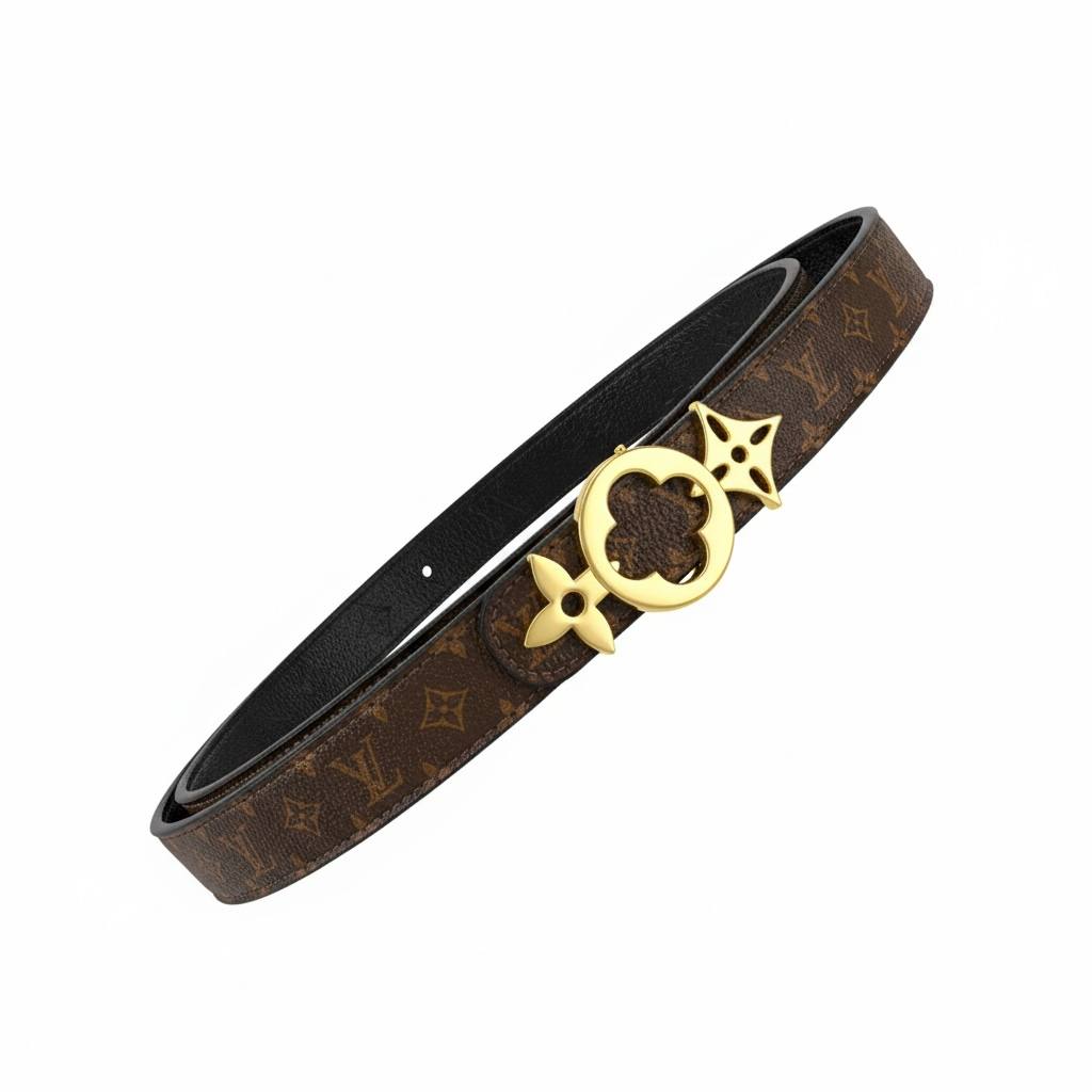 ✨ Louis Vuitton Monogram Belt – Classic LV Gold Buckle Luxury Belt 🤎