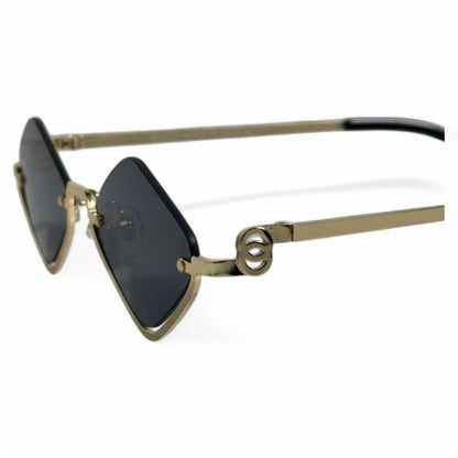 Gucci Rimless Hexagonal Gold Sunglasses
