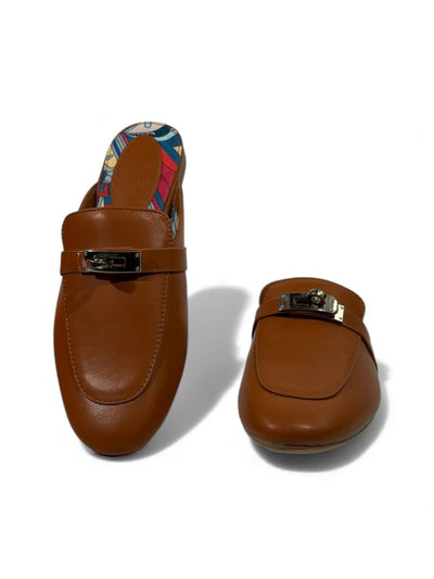 🔥 Hermès-Inspired Leather Mules – Caramel Brown Edition 🔥