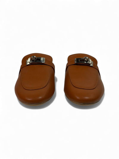 🔥 Hermès-Inspired Leather Mules – Caramel Brown Edition 🔥